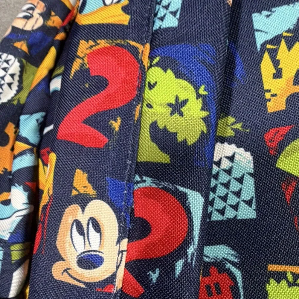 Disney Mickey Mouse Multicolor Graphic Print Medium Backpack Zip Mesh Pocket